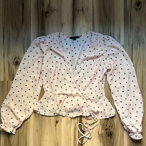 Forever 21 Pink and black heart Top